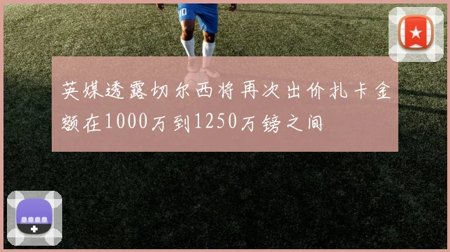 英媒透露切尔西将再次出价扎卡金额在1000万到1250万镑之间